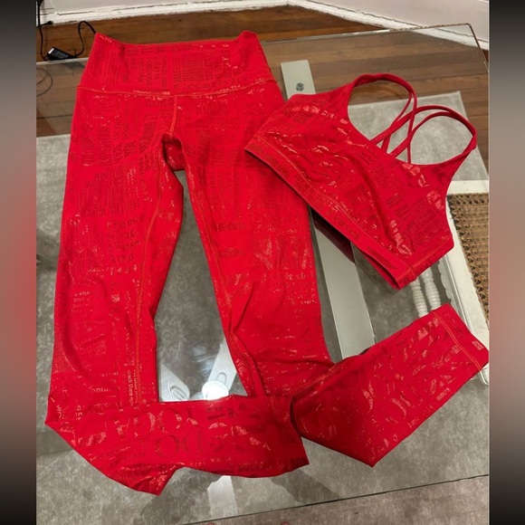 Lululemon limited edition red foil word bottoms - Picture 4 of 8